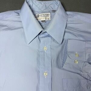 JP‎ Tilford Mens Button Down Shirt 15.5 33 Light Blue Superfine Cotton Long Slv